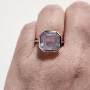 Light amethyst ring 6+ carat silver